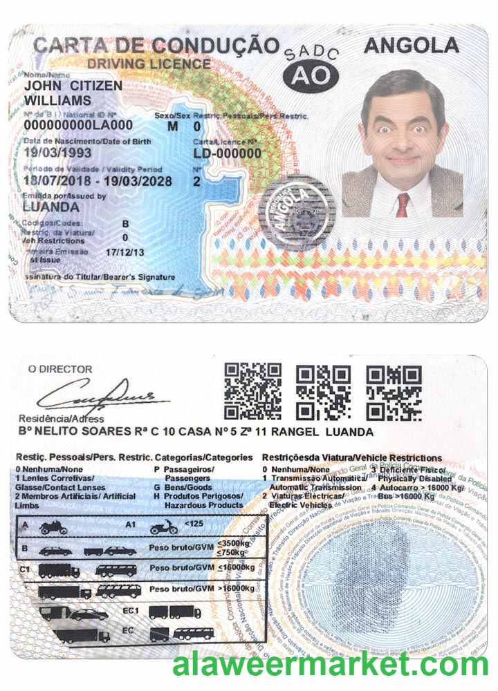 ANGOLA driving license 2018-2028